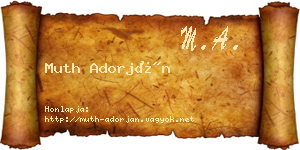 Muth Adorján névjegykártya